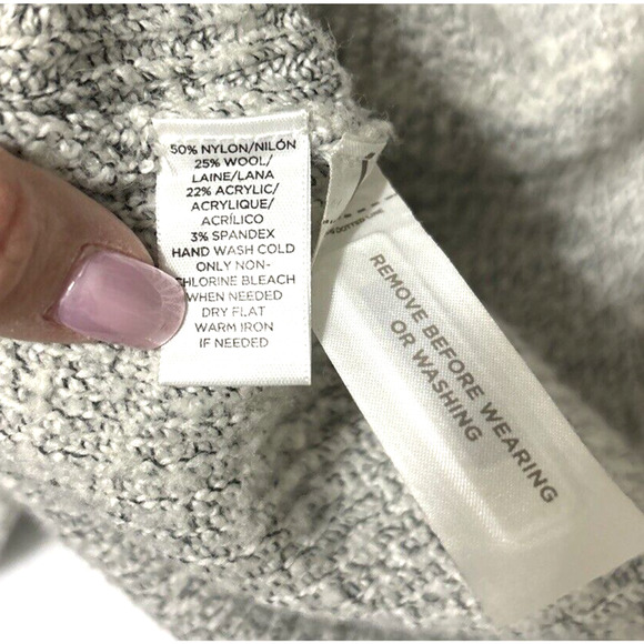 Lou & Grey Sweater Open Wrap Duster Cape Wool Blend Soft Gray Size Medium (c) - Picture 5 of 5